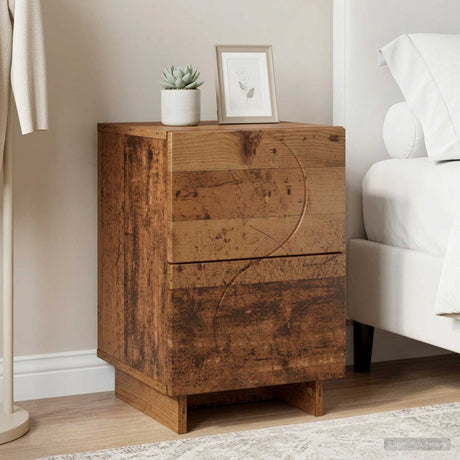 Vidaxl nachtkastje oud hout 33,5 x 34,5 x 50 cm bewerkt hout