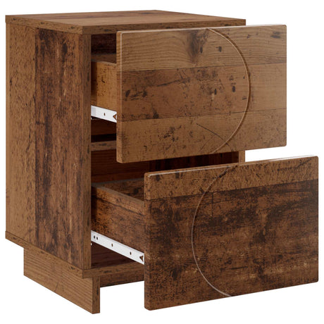 Vidaxl nachtkastje oud hout 33,5 x 34,5 x 50 cm bewerkt hout