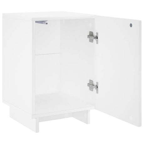 Vidaxl nachtkastje hoogglans wit 33,5 x 34,5 x 50 cm bewerkt hout
