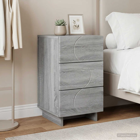 Vidaxl nachtkastje grijs sonoma 33,5 x 34,5 x 60 cm bewerkt hout