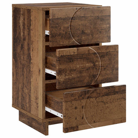 Vidaxl nachtkastje oud hout 33,5 x 34,5 x 60 cm bewerkt hout
