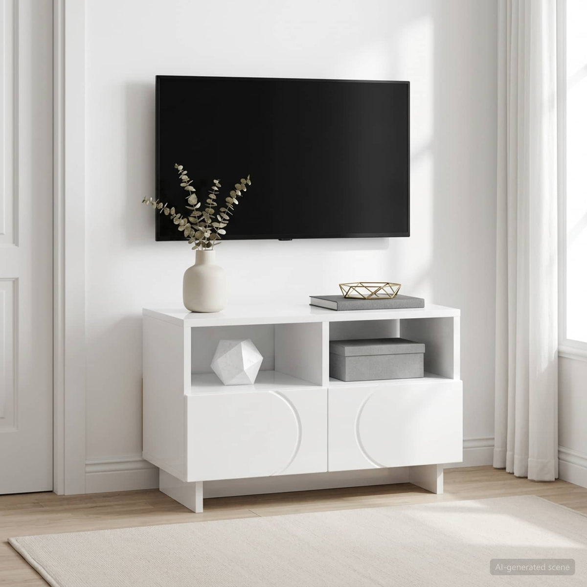 Vidaxl tv-standaard 60 x 34.5 x 40 cm hoogglans wit bewerkt hout
