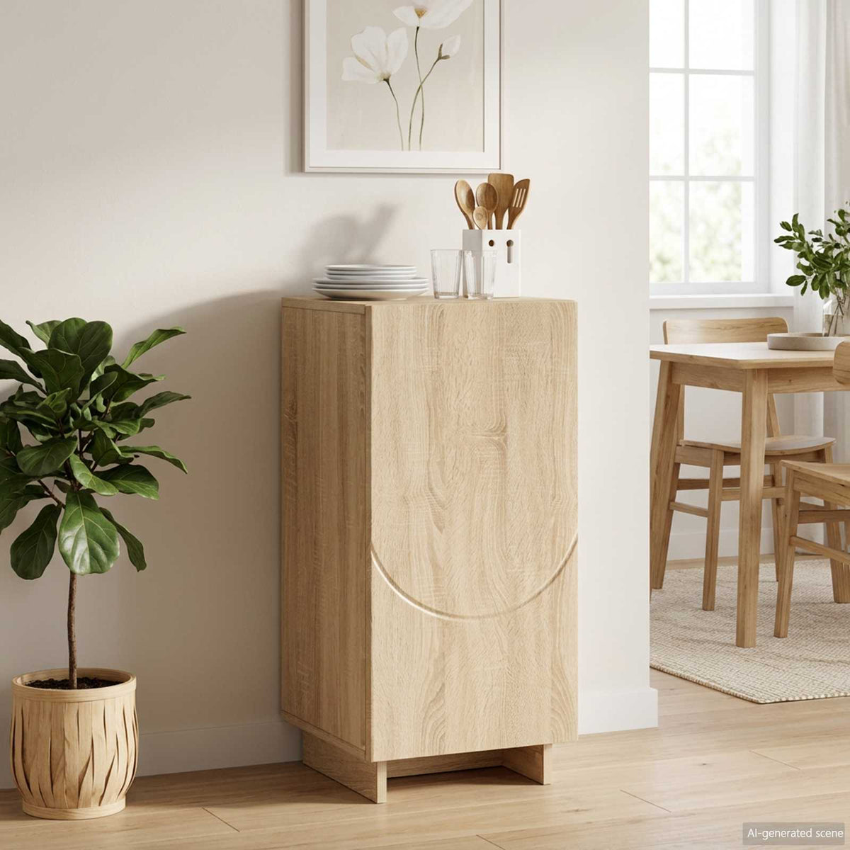 Vidaxl dressoir sonoma eiken 33,5 x 34,5 x 75 cm bewerkt hout