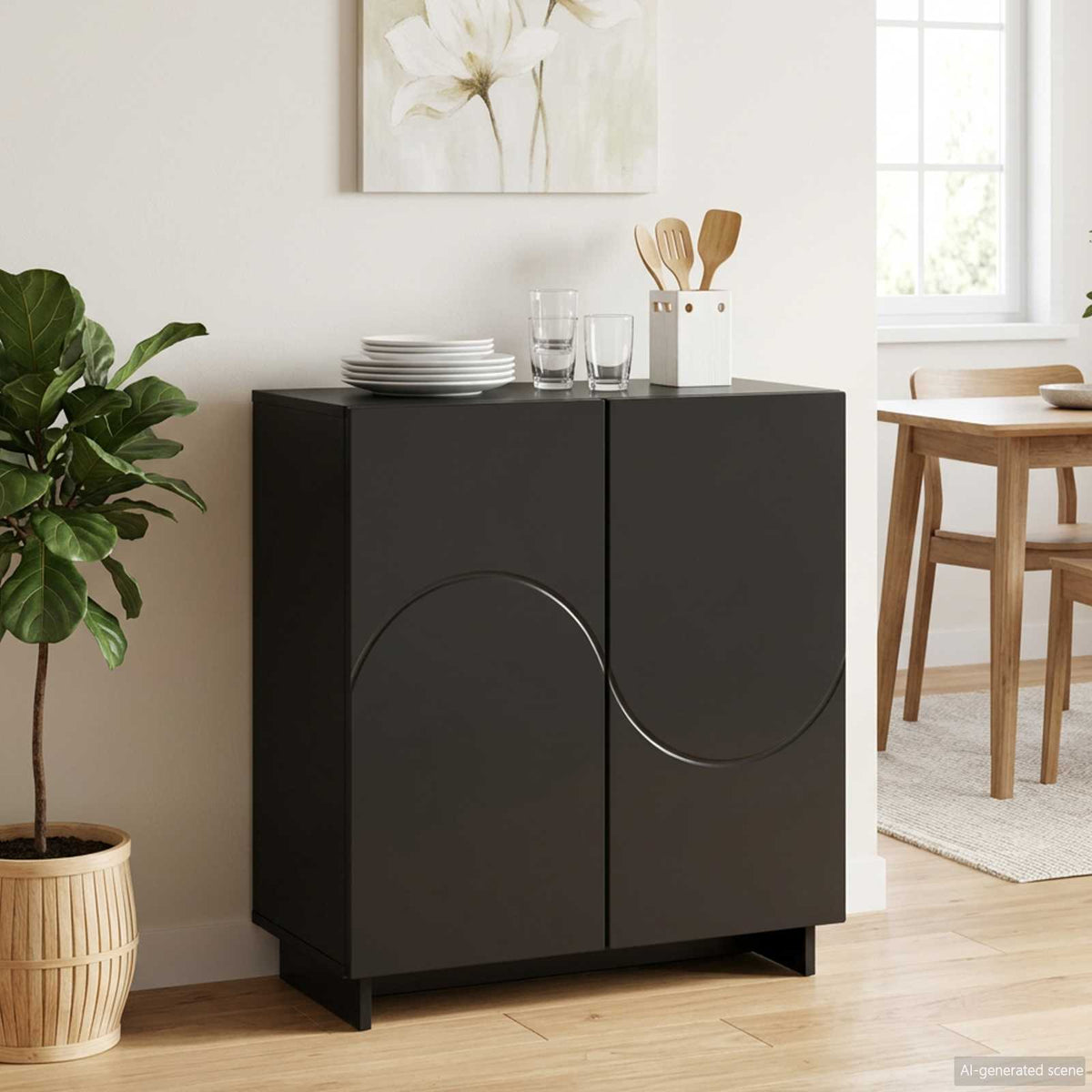 Vidaxl dressoir zwart 67 x 34,5 x 75 cm bewerkt hout