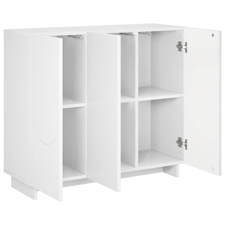 Vidaxl dressoir hoogglans wit 85,5 x 31 x 75 cm bewerkt hout