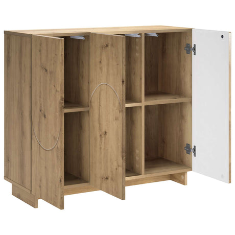 Vidaxl dressoir artisanaal eiken 85,5 x 31 x 75 cm bewerkt hout