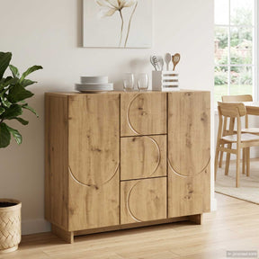 Vidaxl dressoir artisanaal eiken 85,5 x 31 x 75 cm bewerkt hout