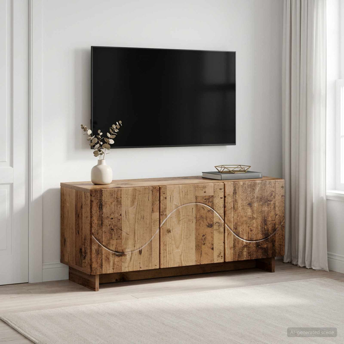 Vidaxl tv-meubel 90 x 34,5 x 40 cm oud hout bewerkt hout