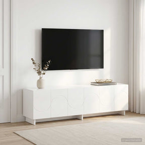 Vidaxl tv-meubel 140 x 34,5 x 40 cm hoogglans wit bewerkt hout