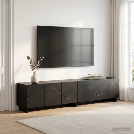 Vidaxl tv-meubel 180 x 34,5 x 40 cm zwart bewerkt hout