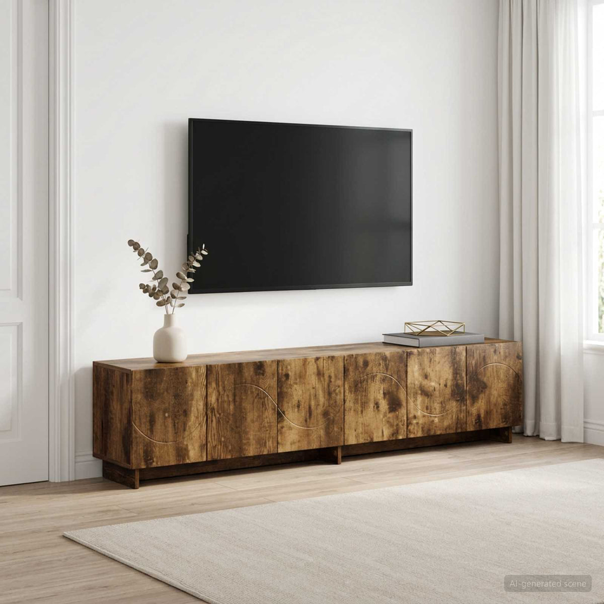 Vidaxl tv-meubel 180 x 34,5 x 40 cm gerookt eiken bewerkt hout