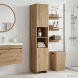 Vidaxl badkamerkast artisanaal eiken 36.5 x 38 x 180 cm bewerkt hout