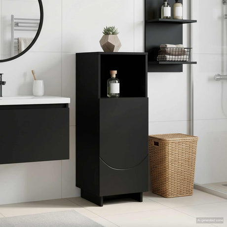 Vidaxl badkamerkast zwart 36,5 x 38 x 95 cm bewerkt hout