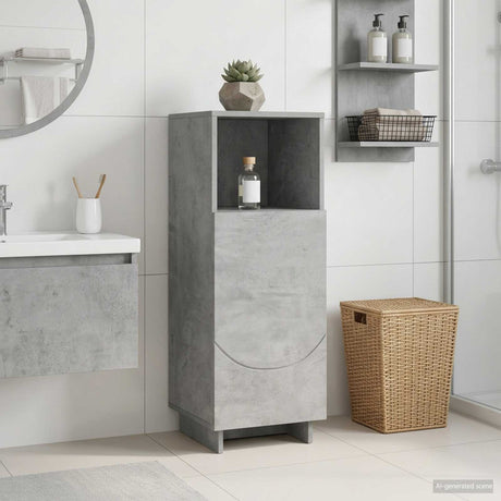 Vidaxl badkamerkast betongrijs 36,5 x 38 x 95 cm bewerkt hout