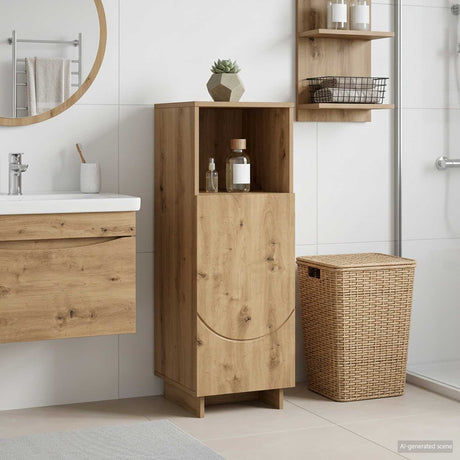 Vidaxl badkamerkast artisanaal eiken 36,5 x 38 x 95 cm bewerkt hout