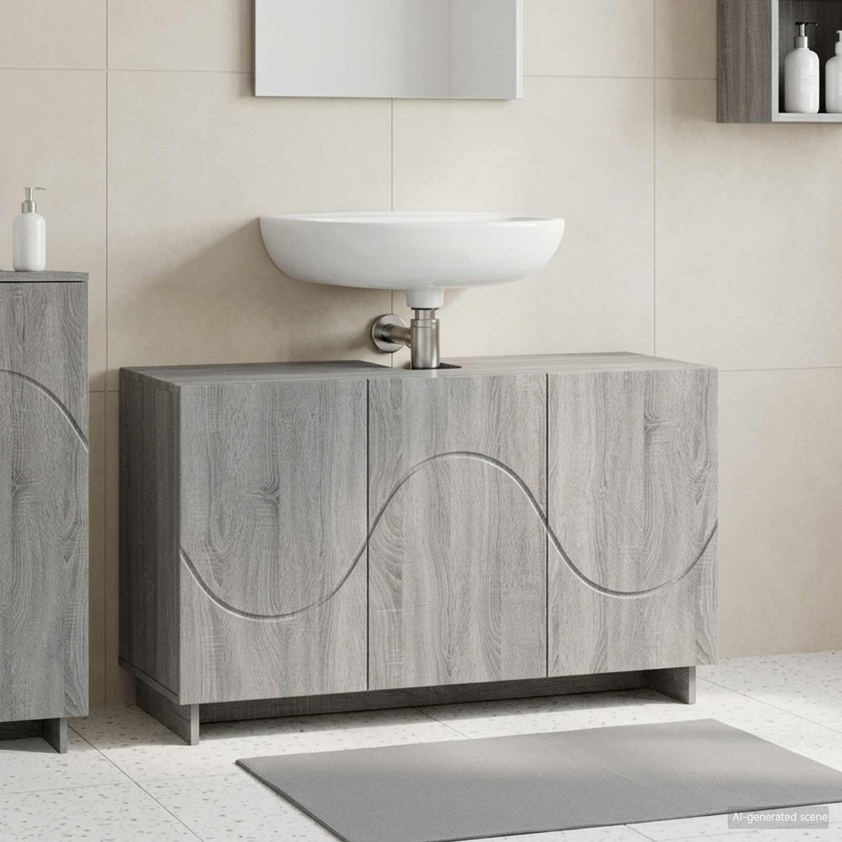 Vidaxl badkamerkast grijs sonoma 101 x 41 x 58 cm bewerkt hout