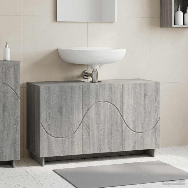 Vidaxl badkamerkast grijs sonoma 101 x 41 x 58 cm bewerkt hout