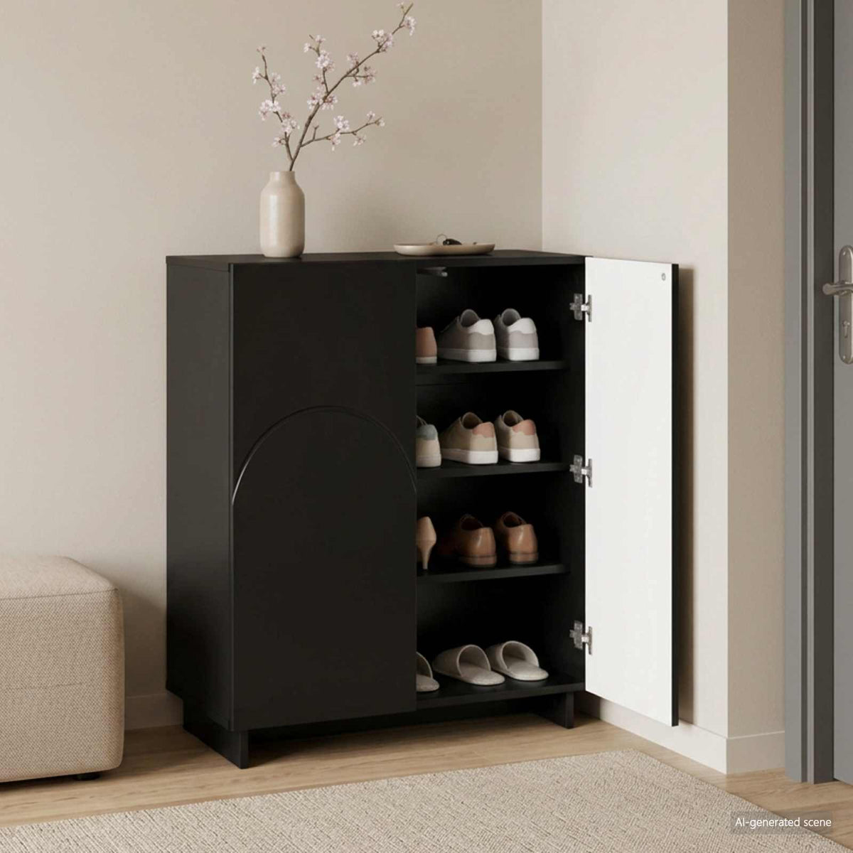 Vidaxl schoenenkast 73 x 38 x 87,5 cm bewerkt hout zwart