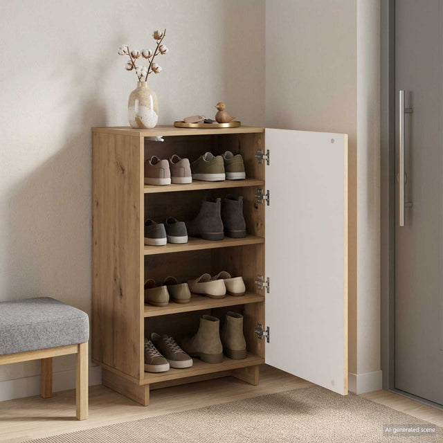 Vidaxl schoenenkast 48 x 38 x 87,5 cm bewerkt hout artisanaal eiken