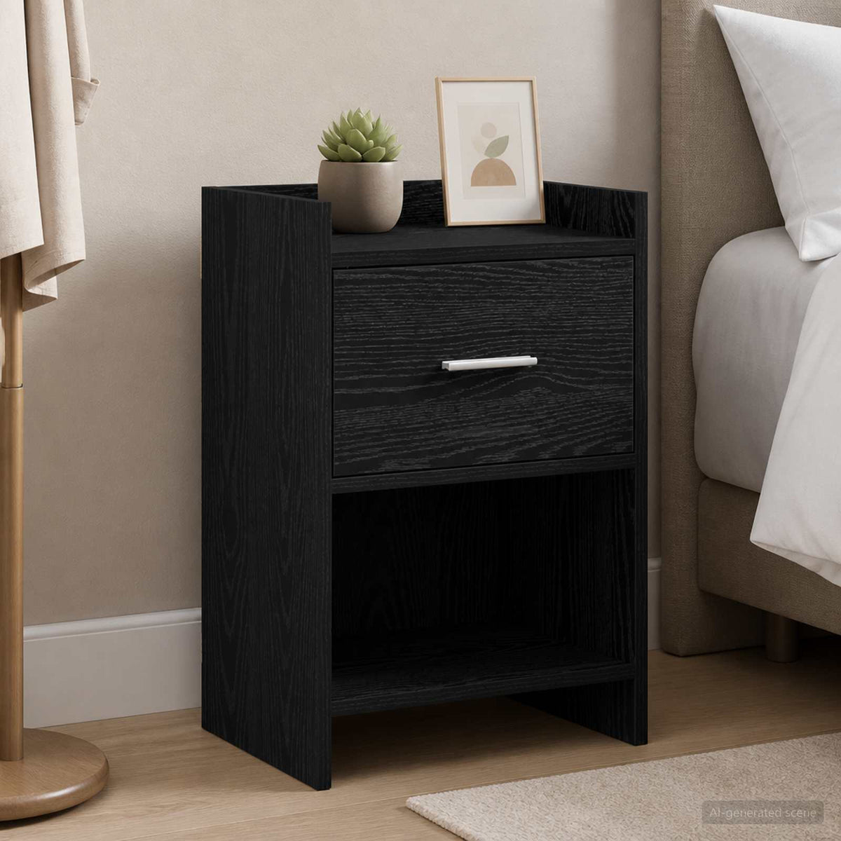 Vidaxl nachtkastjes zwart eiken 40 x 30 x 60 cm bewerkt hout