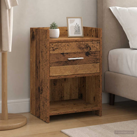 Vidaxl nachtkastjes oud hout 40 x 30 x 60 cm bewerkt hout