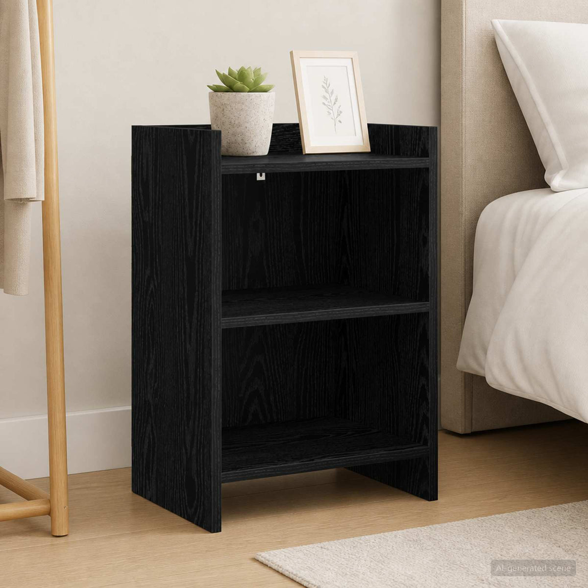 Vidaxl nachtkastjes zwart eiken 40 x 30 x 60 cm bewerkt hout