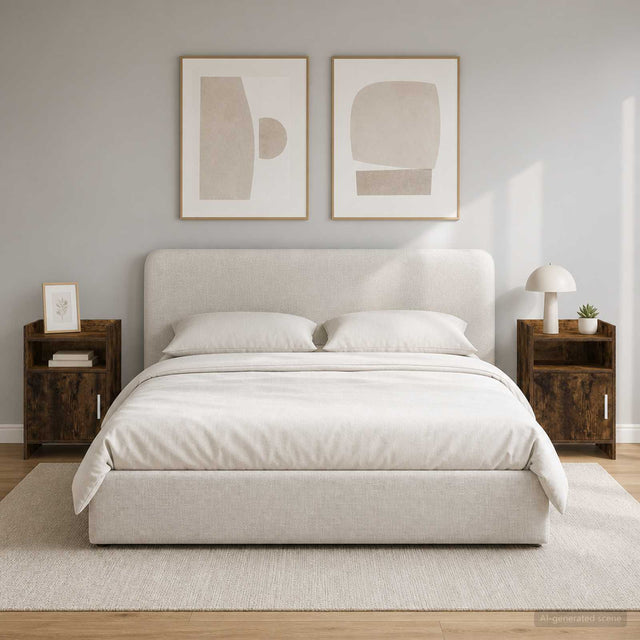 Vidaxl nachtkastjes 2 st gerookt eiken 40 x 36 x 60 cm bewerkt hout