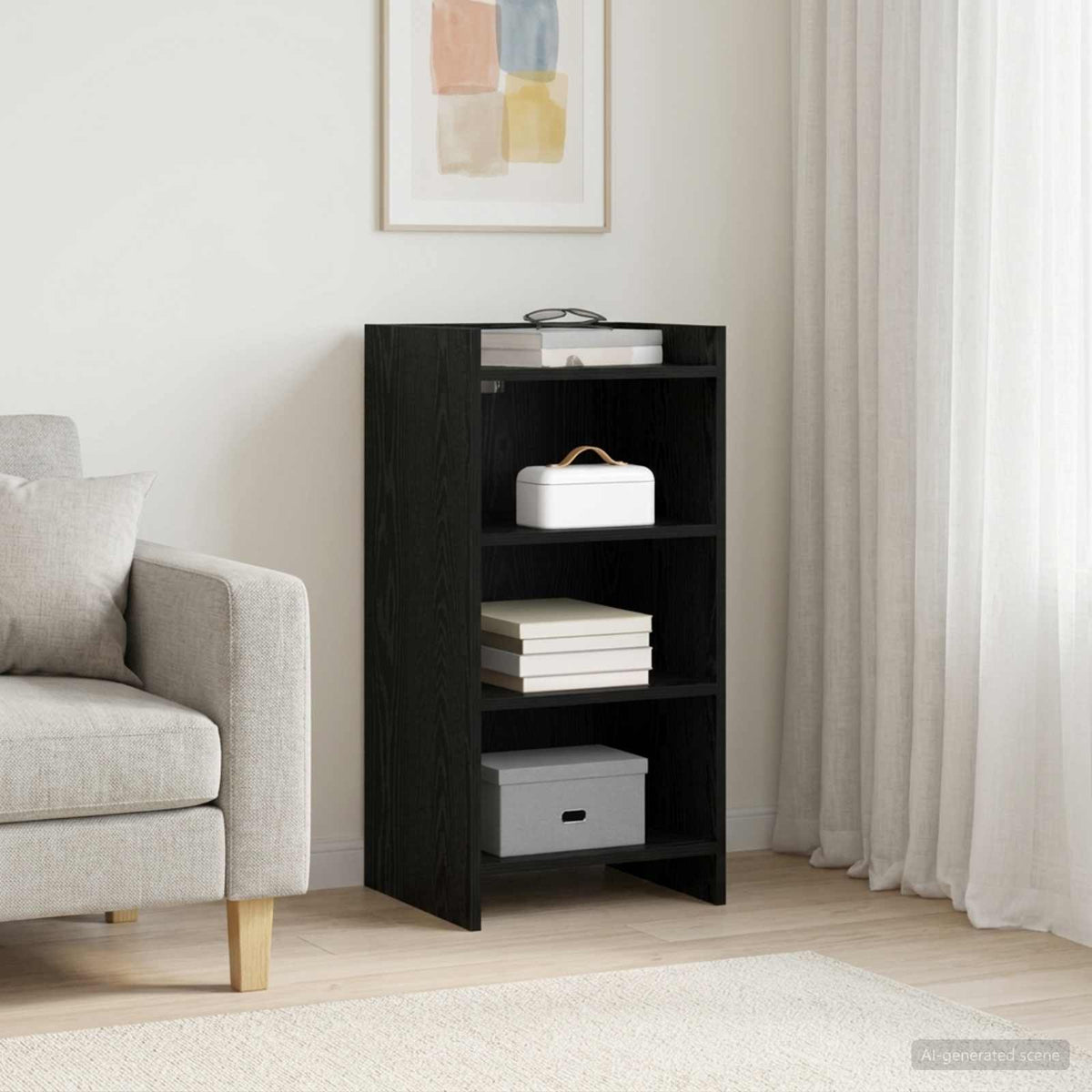 Vidaxl dressoir zwart eiken 40 x 36 x 80 cm bewerkt hout