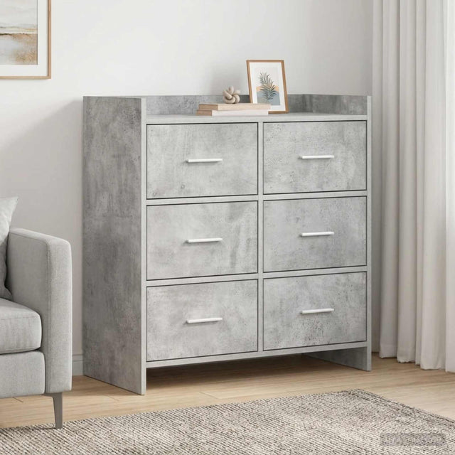 Vidaxl dressoir betongrijs 75 x 33 x 80 cm bewerkt hout