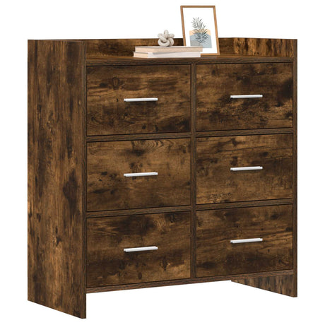 Vidaxl dressoir gerookt eiken 75 x 33 x 80 cm bewerkt hout