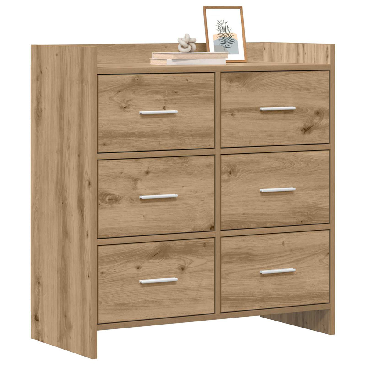 Vidaxl dressoir artisanaal eiken 75 x 33 x 80 cm bewerkt hout