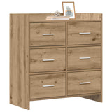 Vidaxl dressoir artisanaal eiken 75 x 33 x 80 cm bewerkt hout