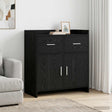 Vidaxl dressoir zwart eiken 75 x 36 x 80 cm bewerkt hout