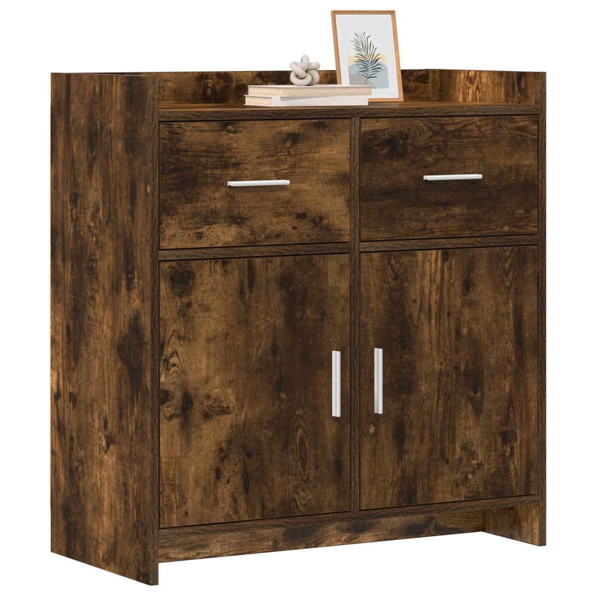 Vidaxl dressoir gerookt eiken 75 x 36 x 80 cm bewerkt hout