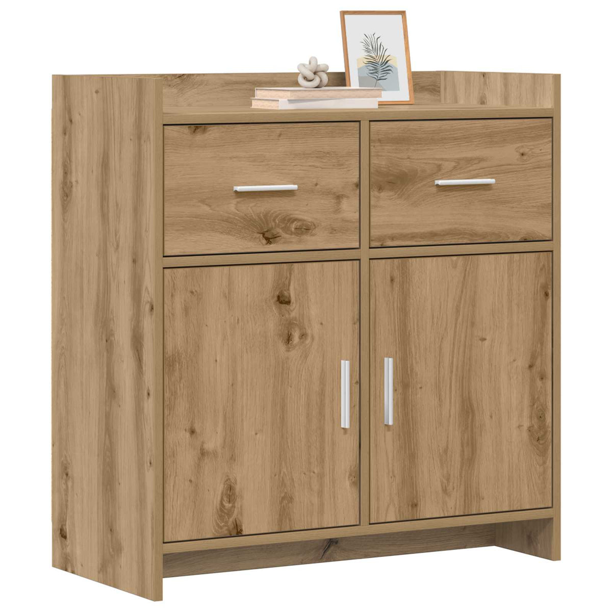 Vidaxl dressoir artisanaal eiken 75 x 36 x 80 cm bewerkt hout