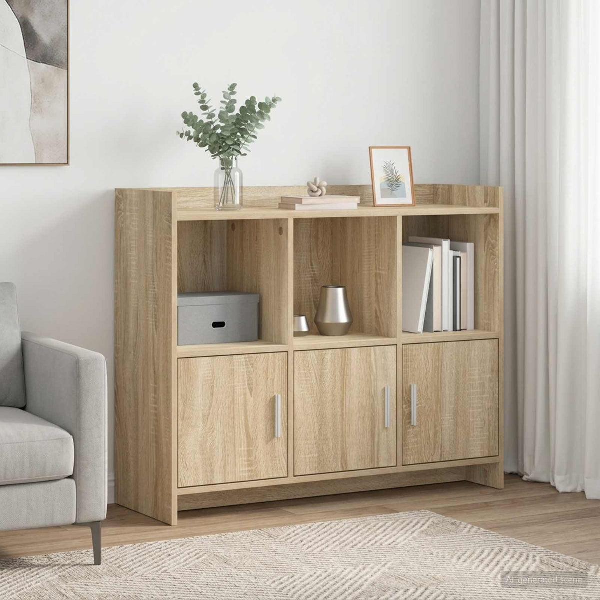 Vidaxl dressoir sonoma eiken 98,5 x 33 x 80 cm bewerkt hout