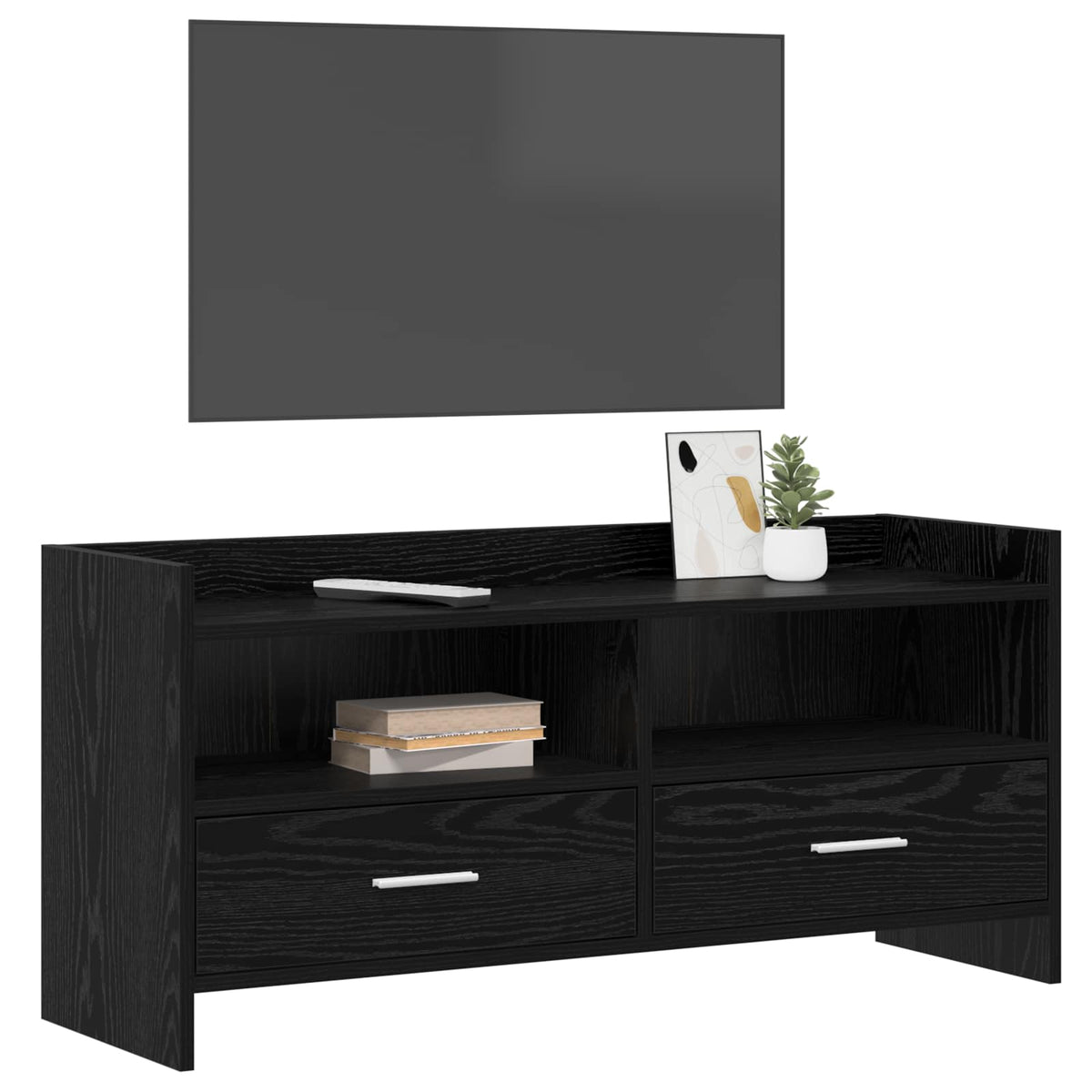 Vidaxl tv-kast 100 x 33 x 47 cm zwart eiken bewerkt hout
