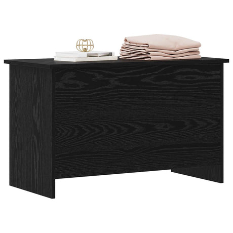 Vidaxl opbergkist met opslag zwart eiken 80 x 40 x 50 cm bewerkt hout