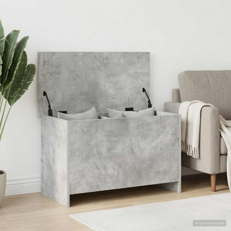 Vidaxl opbergkist met opslag betongrijs 80 x 40 x 50 cm bewerkt hout