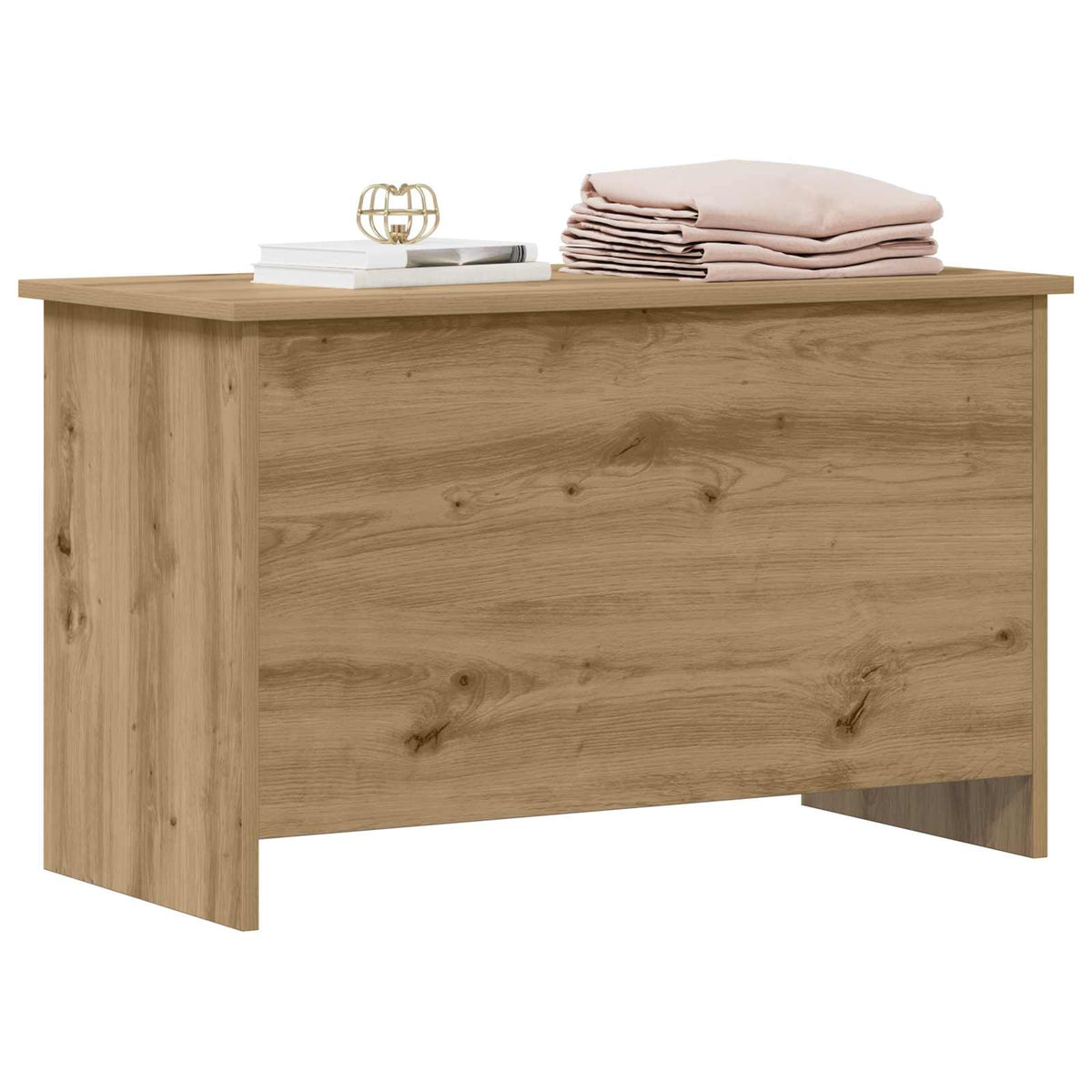 Vidaxl opbergkist artisanaal eiken 80 x 40 x 50 cm bewerkt hout