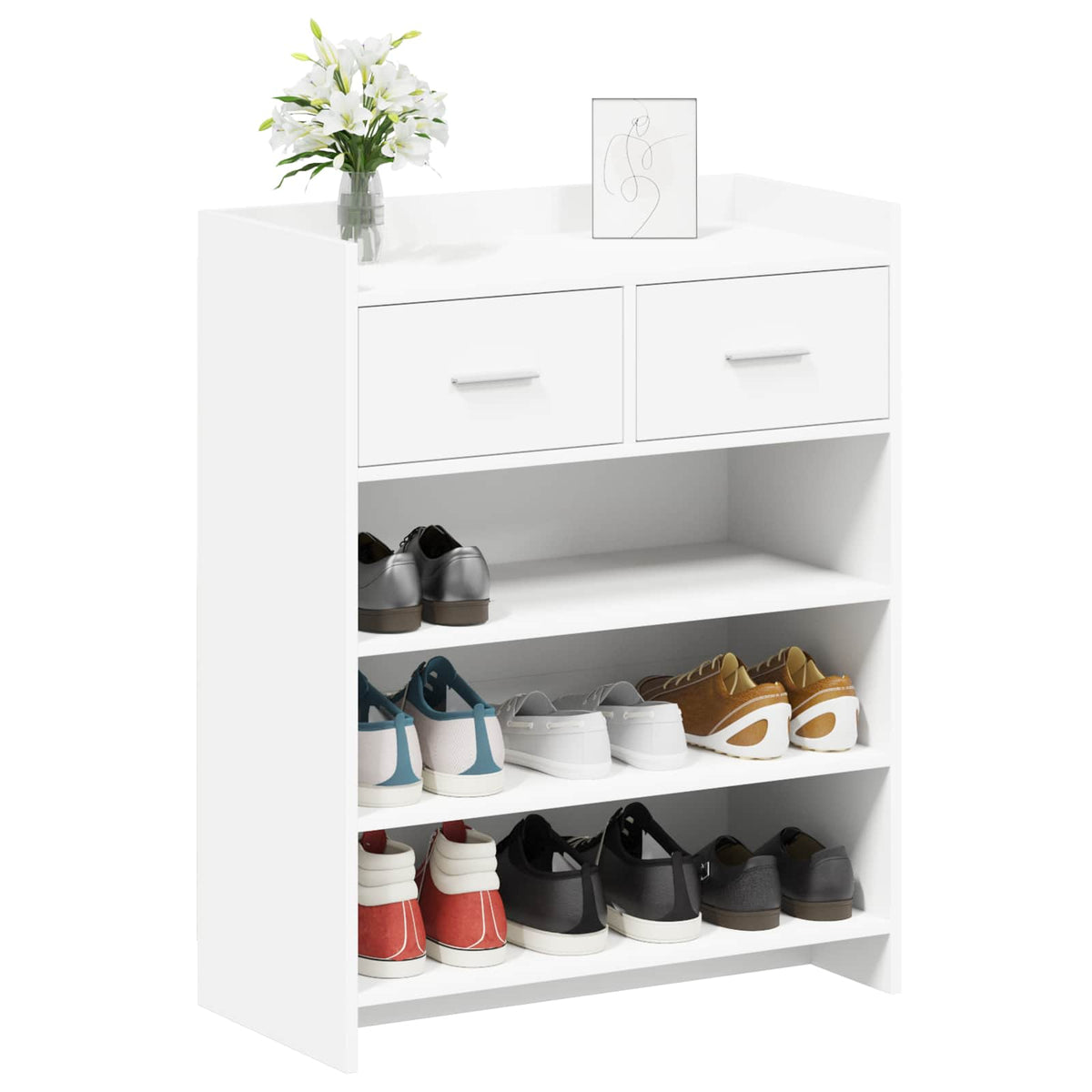Vidaxl schoenenkast 73,5 x 36 x 92 cm bewerkt hout wit