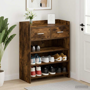 Vidaxl schoenenkast 73,5 x 36 x 92 cm bewerkt hout gerookt eiken