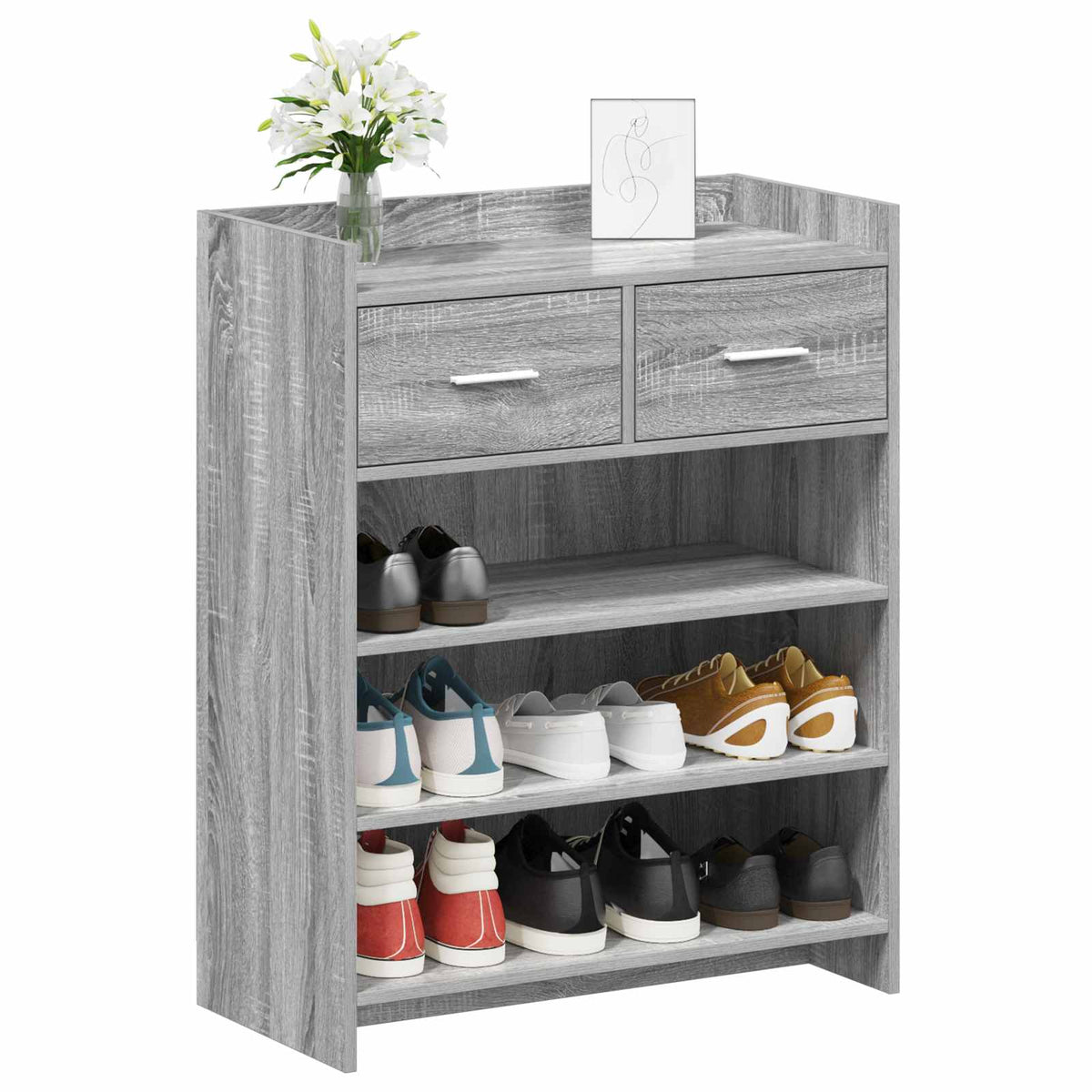 Vidaxl schoenenkast 73,5 x 36 x 92 cm bewerkt hout grijs sonoma
