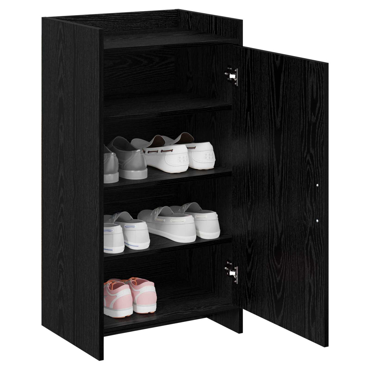 Vidaxl schoenenkast zwart eiken 48 x 36 x 92 cm bewerkt hout
