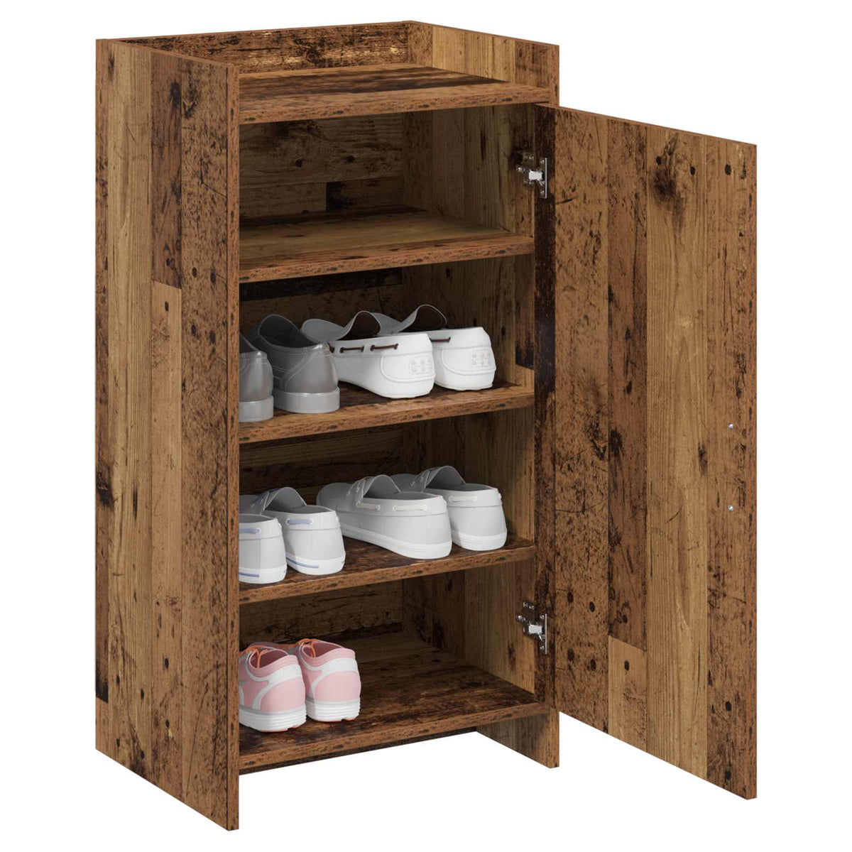 Vidaxl schoenenkast met opslag oud hout 48 x 36 x 92 cm bewerkt hout