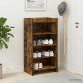 Vidaxl schoenenkast gerookt eiken 48 x 36 x 92 cm bewerkt hout