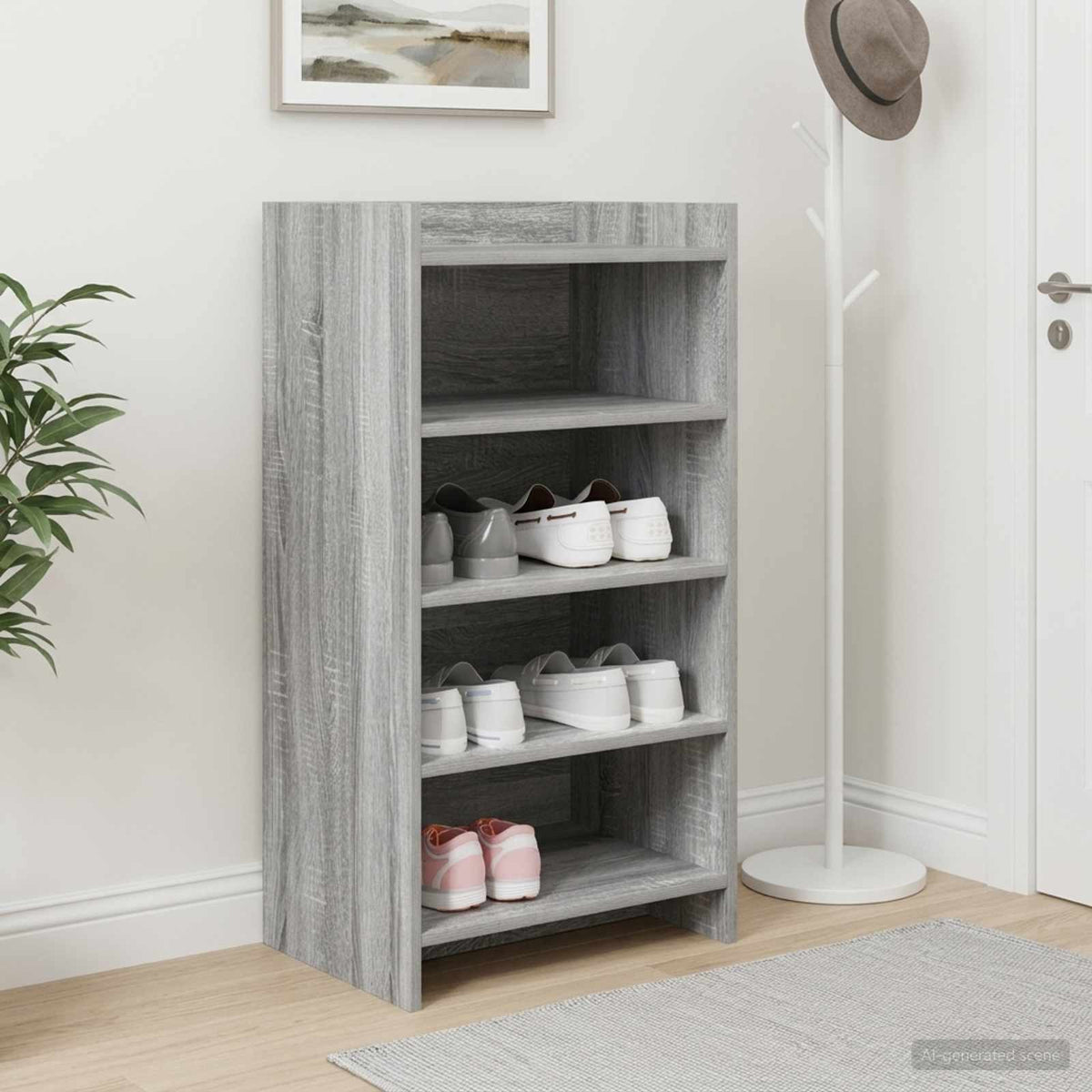 Vidaxl schoenenkast grijs sonoma 48 x 36 x 92 cm bewerkt hout