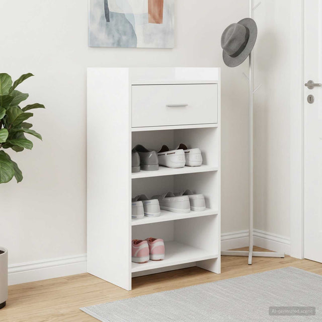 Vidaxl schoenenkast met lade wit 48 x 36 x 92 cm bewerkt hout