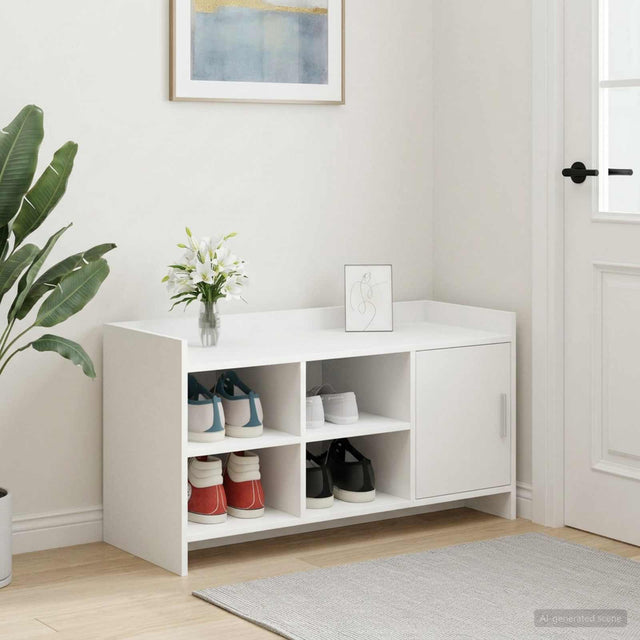 Vidaxl schoenenkast met opslag wit 100 x 39,5 x 51 cm bewerkt hout