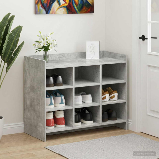 Vidaxl schoenenkast betongrijs 85 x 39,5 x 70 cm bewerkt hout